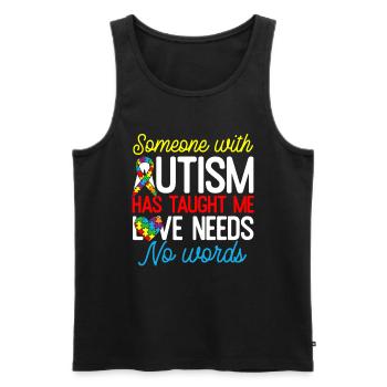 Funny Autism Gift Men Women Kids - Men's Premium Organic Tank Top - black - Front - Michal (187cm)