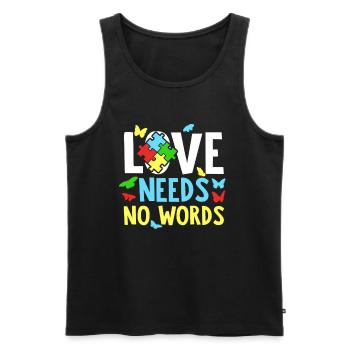 Autismus Puzzle - Liebe Braucht Keine Wörter - Männer Premium Bio Tank Top - Schwarz - Vorne - AI Model Male 178 light (178cm)