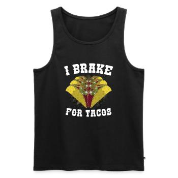 Tacos mexicains I Frein pour tacos - Débardeur bio Premium Homme - noir - Devant - Michal (187cm)