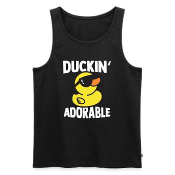 Duckin' Adorable Yellow Duck Rubber Duck Gift - Men's Premium Organic Tank Top - black - Front - Michal (187cm)