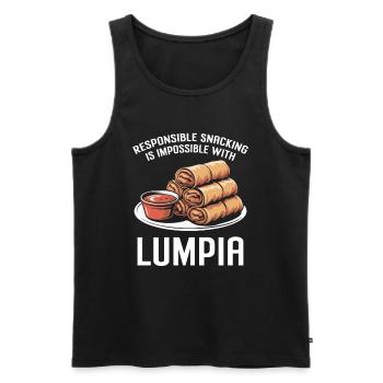 Asian Snack Lumpia Spring Rolls - Men's Premium Organic Tank Top - black - Front - AI Model Male 178 light (178cm)