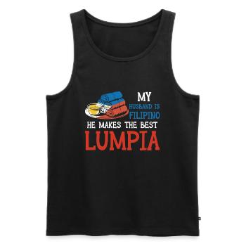 Spring Rolls Husband Lumpia - Men's Premium Organic Tank Top - black - Front - AI Model Male 178 light (178cm)