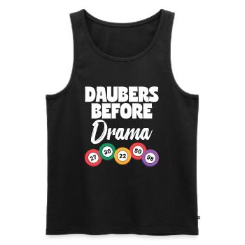 Daubers Before Drama Bingo Player Bingo Gift - Men's Premium Organic Tank Top - black - Front - AI Model Male 178 light (178cm)