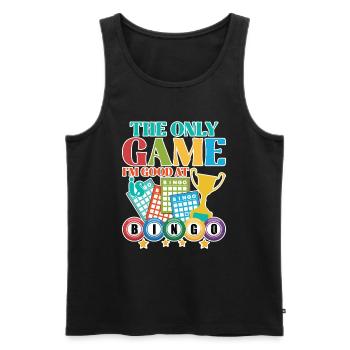Bingo Gift for Bingo Players - Men's Premium Organic Tank Top - black - Front - AI Model Male 178 light (178cm)