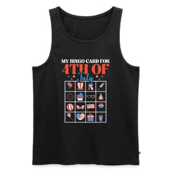 Bingo & USA Design Bingospieler Zahlenliebe - Männer Premium Bio Tank Top - Schwarz - Vorne - Michal (187cm)