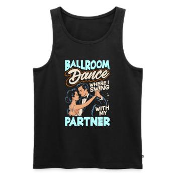Gesellschaftstanz Tanzpartner Outfit Tänzer Tanzen - Männer Premium Bio Tank Top - Schwarz - Vorne - AI Model Male 178 light (178cm)