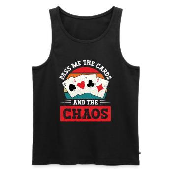 Pinochle Chaos Pinochle Partner Card Game - Men's Premium Organic Tank Top - black - Front - AI Model Male 178 light (178cm)