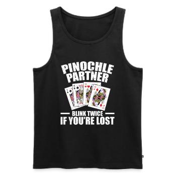 Pinochle Partner Playing Cards Card Player - Men's Premium Organic Tank Top - black - Front - Michal (187cm)