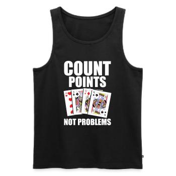 Pinochle Quotes - Count Points Not Problems - Men's Premium Organic Tank Top - black - Front - Michal (187cm)