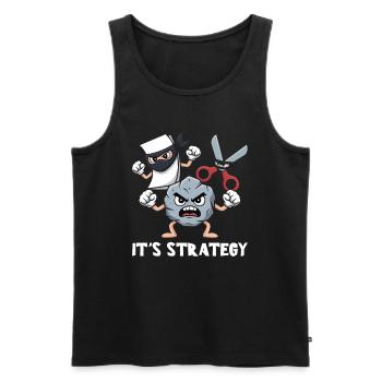 Scissors Stone Paper Kawaii - It's Strategy - Men's Premium Organic Tank Top - black - Front - AI Model Male 178 light (178cm)