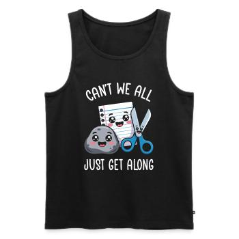 Scissors Stone Paper - Kawaii Figures School Game - Men's Premium Organic Tank Top - black - Front - AI Model Male 178 light (178cm)