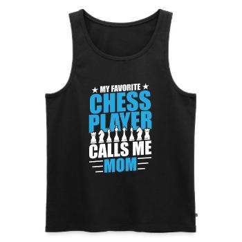 Schach Vater Schachspieler Papa Kinder Sohn - Männer Premium Bio Tank Top - Schwarz - Vorne - Michal (187cm)