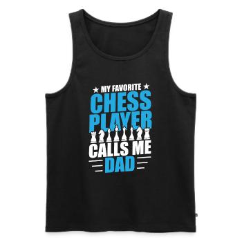 Schach Vater Schachspieler Papa Kinder Sohn - Männer Premium Bio Tank Top - Schwarz - Vorne - Michal (187cm)