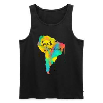 Amérique du sud - Débardeur bio Premium Homme - noir - Devant - Michal (187cm)