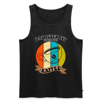 Das Leben ist sinnlos ohne Kaffee - Männer Premium Bio Tank Top - Schwarz - Vorne - Michal (187cm)