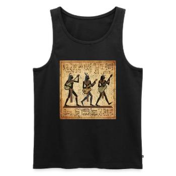 lustige ägyptische Hieroglyphenmusikband Rockgitarre - Männer Premium Bio Tank Top - Schwarz - Vorne - Michal (187cm)
