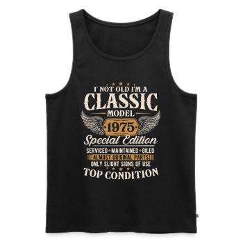 Cadeau d’anniversaire classique 1975 Vintage - Débardeur bio Premium Homme - noir - Devant - Michal (187cm)