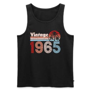 Vintage 1965 Palmen Retro Geburtstag - Männer Premium Bio Tank Top - Schwarz - Vorne - Michal (187cm)