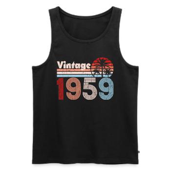 Vintage 1959 Palmen Retro Geburtstag - Männer Premium Bio Tank Top - Schwarz - Vorne - Michal (187cm)
