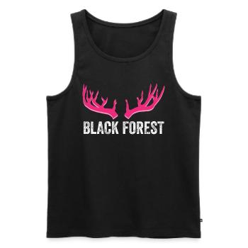 Black Forest Deer Antler Pink - Men's Premium Organic Tank Top - black - Front - AI Model Male 178 light (178cm)