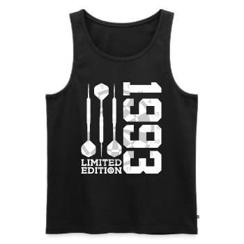 LIMITED EDITION 1993 DARTS 33. GEBURTSTAG - Männer Premium Bio Tank Top - Schwarz - Vorne - Michal (187cm)
