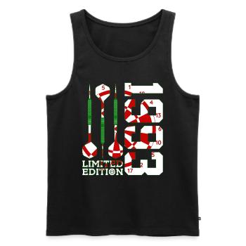 33. GEBURTSTAG DARTS LIMITED EDITION 1993 - Männer Premium Bio Tank Top - Schwarz - Vorne - Michal (187cm)