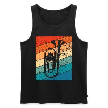 Euphonium Corn Orchestra Musiciens Instrument à vent - Débardeur bio Premium Homme - noir - Devant - Michal (187cm)