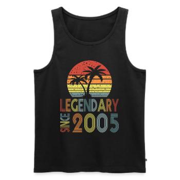 Legendary since 2005 - Men's Premium Organic Tank Top - black - Front - AI Model Male 178 light (178cm)