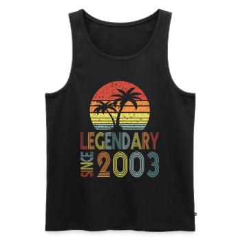 Legendary since 2003 - Men's Premium Organic Tank Top - black - Front - Michal (187cm)
