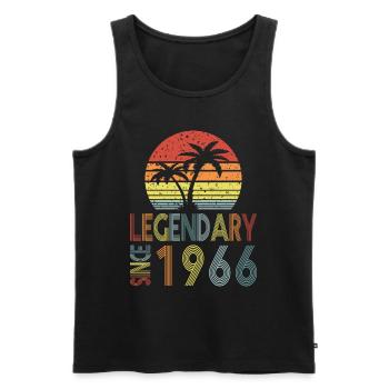 Legendary since 1966 - Männer Premium Bio Tank Top - Schwarz - Vorne - AI Model Male 178 light (178cm)