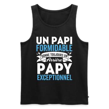 Papy Formidable Donne Arrière-grand-père Papa gift - Débardeur bio Premium Homme - noir - Devant - AI Model Male 178 light (178cm)