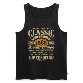 Cadeau d’anniversaire classique vintage 1965 - Débardeur bio Premium Homme - noir - Devant - Michal (187cm)