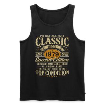 Vintage 1979 classique cadeau d’anniversaire - Débardeur bio Premium Homme - noir - Devant - Michal (187cm)