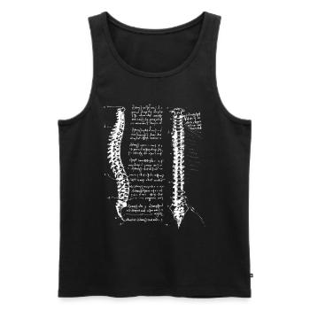 Colonne vertébrale Da Vinci Blanc - Débardeur bio Premium Homme - noir - Devant - Michal (187cm)