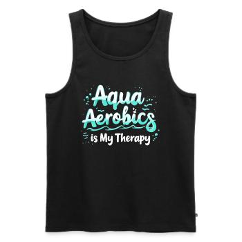 Aqua Aerobics Is My Therapy - Men's Premium Organic Tank Top - black - Front - AI Model Male 178 light (178cm)