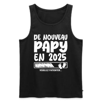 2025 wieder Opa - Männer Premium Bio Tank Top - Schwarz - Vorne - AI Model Male 178 light (178cm)