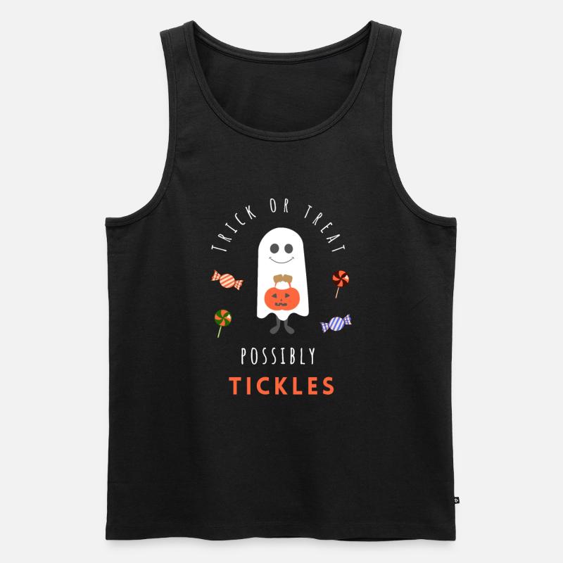Süßigkeiten oder Streiche, evtl. Kitzeln - Männer Premium Bio Tank Top - Schwarz