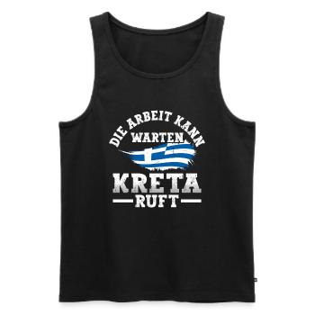 Die Arbeit kann warten Kreta Griechenland - Männer Premium Bio Tank Top - Schwarz - Vorne - Michal (187cm)
