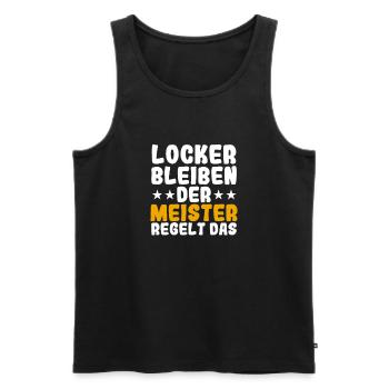 Meisterprüfung Meister Meisterbrief - Männer Premium Bio Tank Top - Schwarz - Vorne - Michal (187cm)