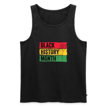 Black History Month Black History American Africa - Männer Premium Bio Tank Top - Schwarz - Vorne - Michal (187cm)