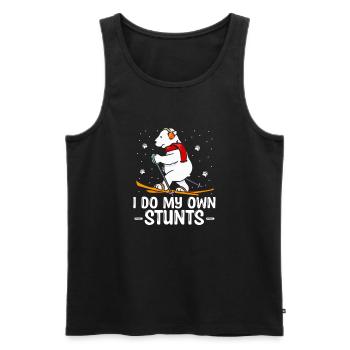Skifahrer Ski Fahren Winter Schnee Bär Spruch - Männer Premium Bio Tank Top - Schwarz - Vorne - AI Model Male 178 light (178cm)
