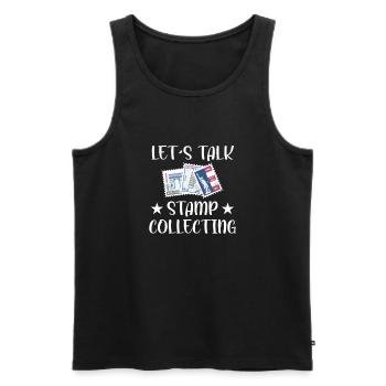 Stamps Collect Collector's Saying - Men's Premium Organic Tank Top - black - Front - AI Model Male 178 light (178cm)
