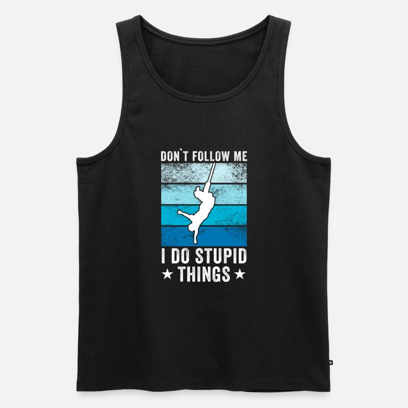 Bungee Jumping - Männer Premium Bio Tank Top - Schwarz