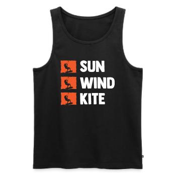 Kite Kitesurfen Kiteboard - Männer Premium Bio Tank Top - Schwarz - Vorne - Michal (187cm)