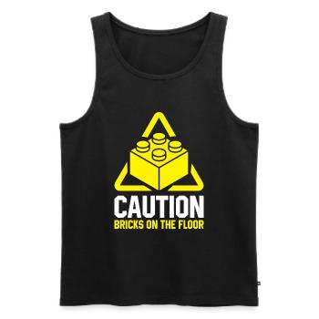 Clamping Stones Blocks Building Blocks Kita Gift - Men's Premium Organic Tank Top - black - Front - AI Model Male 178 light (178cm)