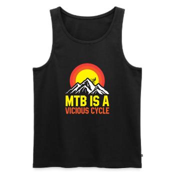 Mountainbike MTB Dowbhill Fahrrad Rad Radfahrer - Männer Premium Bio Tank Top - Schwarz - Vorne - AI Model Male 178 light (178cm)