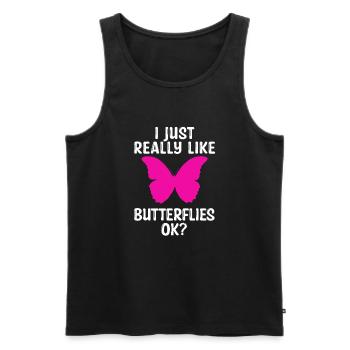 Schmetterlinge Spruch Schmetterling - Männer Premium Bio Tank Top - Schwarz - Vorne - Michal (187cm)