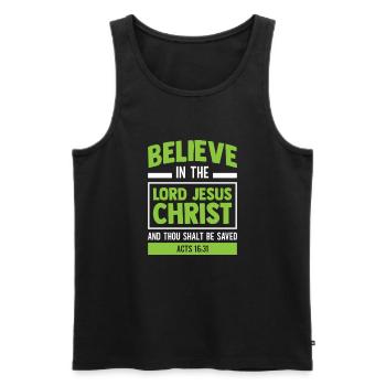 Glaube Christlich Jesus Christ Bibel Religion Gott - Männer Premium Bio Tank Top - Schwarz - Vorne - Michal (187cm)
