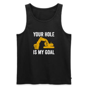Excavator construction worker excavator driver construction machine job - Men's Premium Organic Tank Top - black - Front - AI Model Male 178 light (178cm)