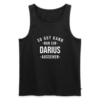 Darius Name Spruch Geschenk Vorname Darius - Männer Premium Bio Tank Top - Schwarz - Vorne - Michal (187cm)